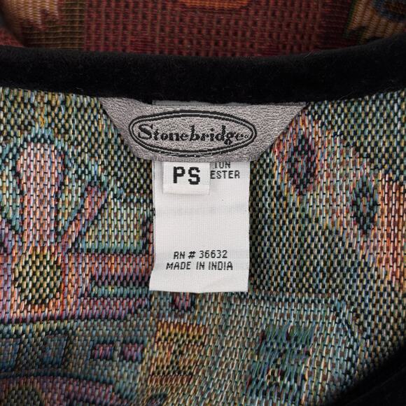 Stonebridge Jacket Womens Petite Small Tapestry Aztec Southwestern Boho Western - Picture 3 of 9